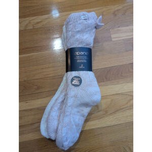 Apana Socks NWT Cable Knit Shea Infused Sherpa  Cozy Lounge 2 pr